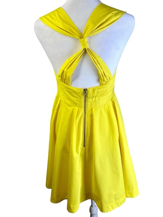 French Connection Yellow Fit-and-Flare Mini Dress Size 4 - Picture 6 of 11